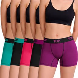 Pack De 5 Calzones Boxer Algodon Mujer Morado XS