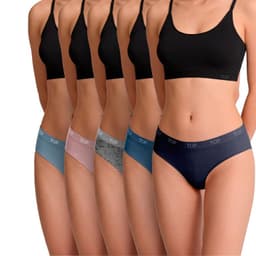 Pack De 5 Calzones Culotte Algodon Mujer Multicolor XS