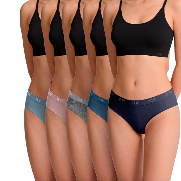 Pack De 5 Calzones Culotte Algodon Mujer Multicolor XS