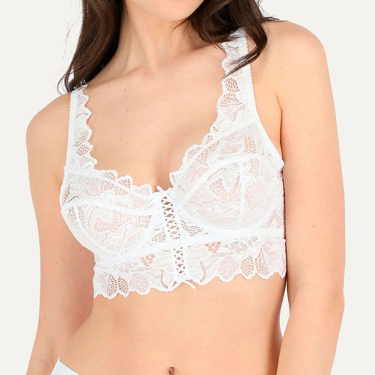 Sosten Encaje Y Pasamaneria Mujer Blanco 40C