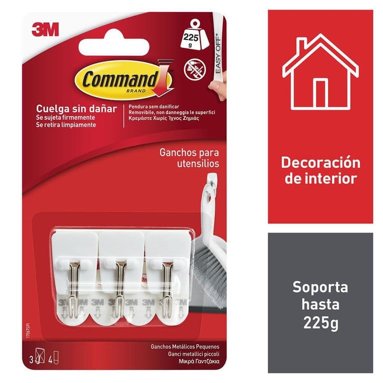 Ganchos para Utensilios Blanco 3 unidades