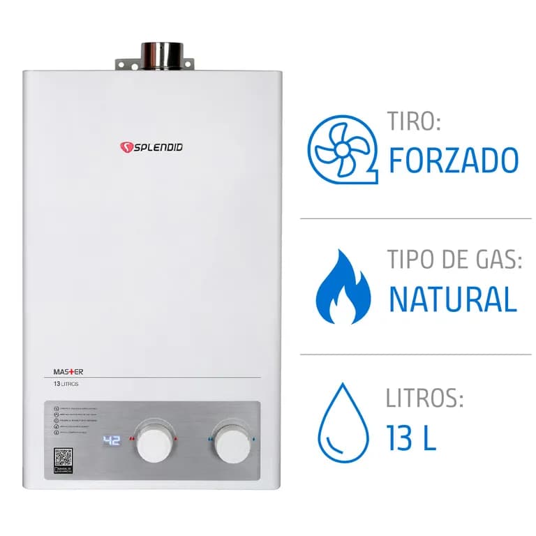 Calefont 13 Litros Gas Natural Tiro Forzado Ionizado
