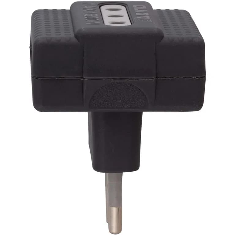 Adaptador triple 2p+t 10 A gris