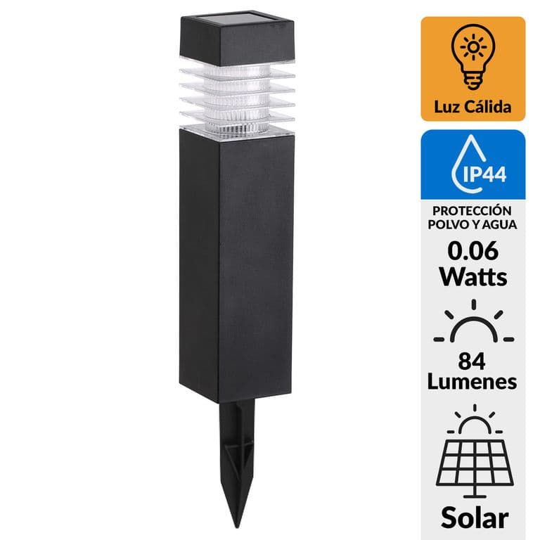 Estaca Solar Led Cuadrada 0.06 W IP 44 84 lm Luz Calida