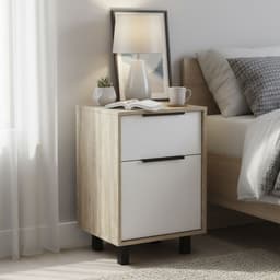 Velador 1 Puerta 1 Cajon(es) Kaia 41x70x36.3 cm Miel/Blanco