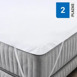 Cubrecolchon Impermeable 2 plazas Blanco