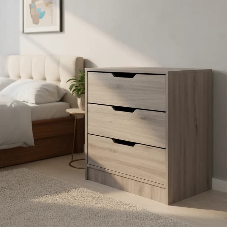 Comoda 3 Cajon(es) Misuri 40x68x8 cm Roble Santana
