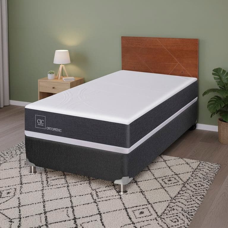 Box Spring 1 plaza Box Spring New Ortopedic B5 Negro