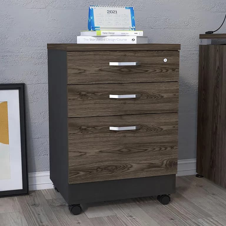 Archivador 3 cajones Home Office negro