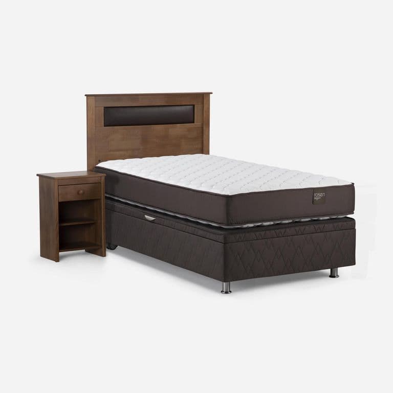 Cama 1.5 Plazas Boxet Ergo T + Respaldo + Velador