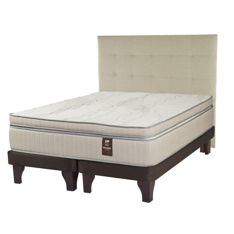 Cama Europea Maximo Cobre 2Plazas 150X200Cm Bd+Respaldo Design Crudo