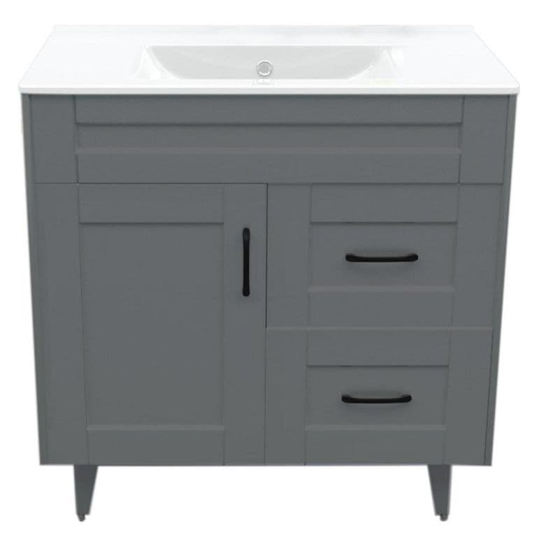 Kit mueble vanitorio Deluxe 80SK P gris 80 cm