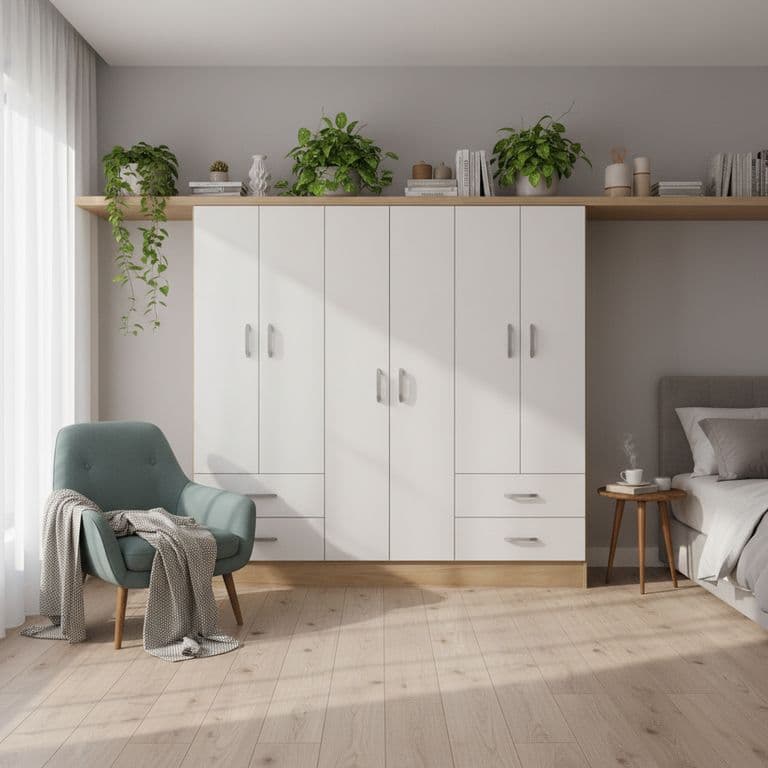 Closet Maipo 6 Puerta(s) 4 Cajon(es) 4 Repisa(s) 180x180x47 cm Cafe
