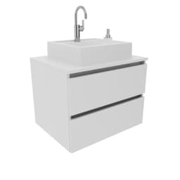 Mueble bano aereo con 2 cajones Blanco incluye lavamanos BN3607.0001