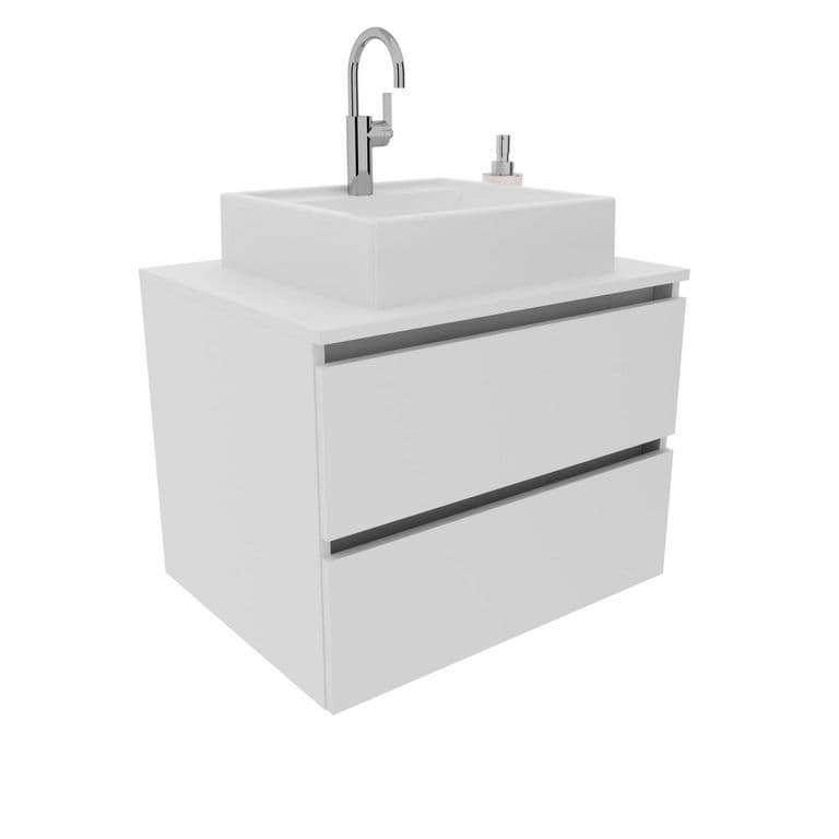 Mueble bano aereo con 2 cajones Blanco incluye lavamanos BN3607.0001