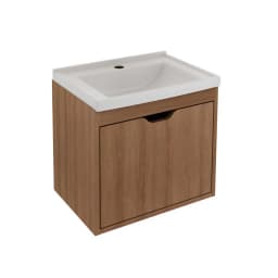 Mueble bano aereo con 1 puerta Almendra con lavamanos BN3632.0002C