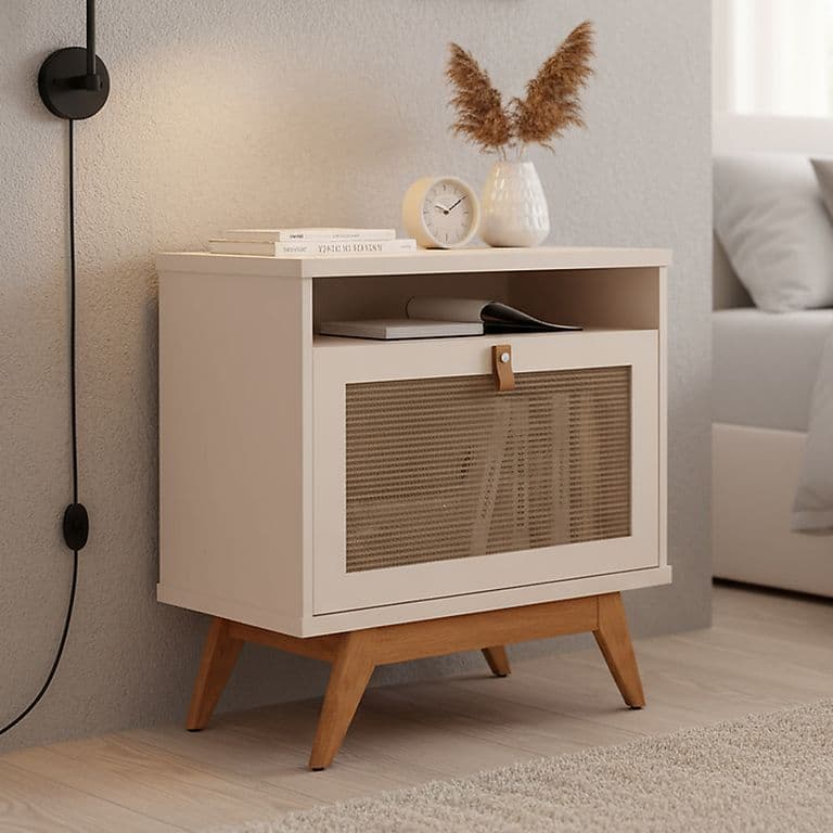 Velador 1 Puerta 1 Cajon(es) Camu 64x70x36 cm Perla