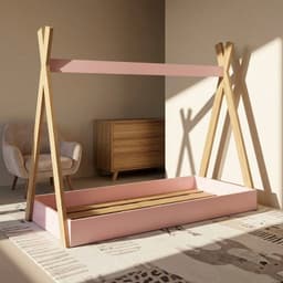 Cama Montessori Infantil Rosado