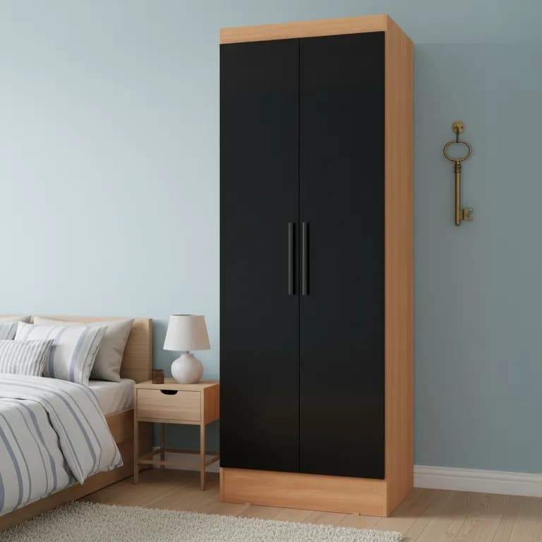 Closet Ambar 2 Puerta(s) 4 Repisa(s) 65x182x37 cm Negro