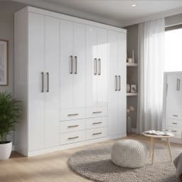 Closet Liverpool 8 Puerta(s) 6 Cajon(es) 7 Repisa(s) 212x210x46.3 cm Blanco