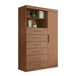 Comoda 1 Puerta 6 Cajon 96,2x163,5x40 cm Cafe