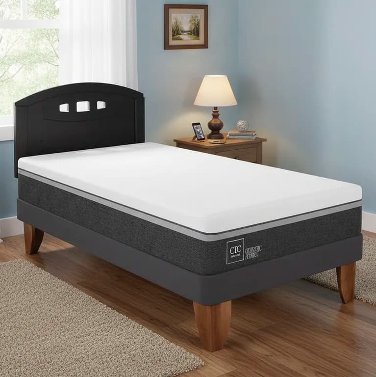 Cama Europea Ortopedic Advance 1.5P Respaldo Gales Negro