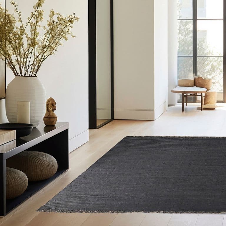 Alfombra 240x340 cm Yute Negro