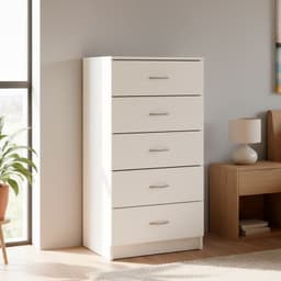 Comoda 5 Cajon(es) 5 Cajones 55x110x40 cm Blanco