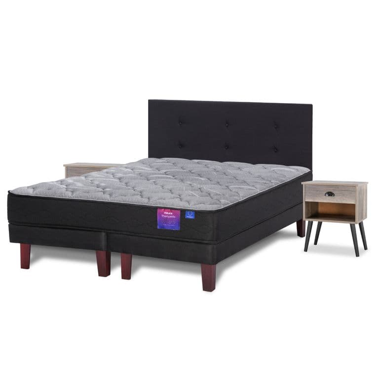 Cama King Europea Therapedic Plus Negro