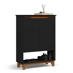 Zapatera Hall 3 Nivel(es) 90.5x68x26.5 cm Negro