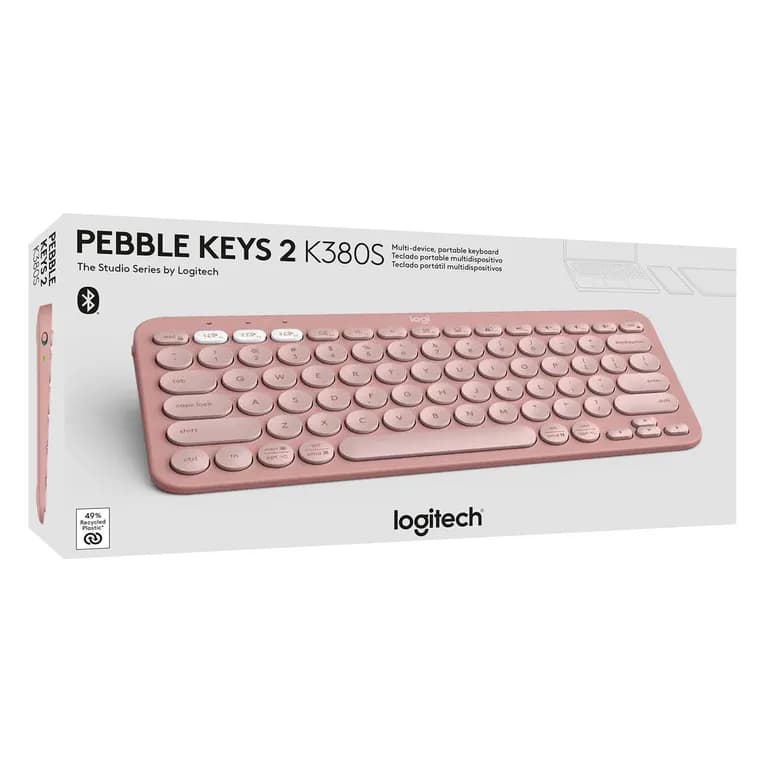 Teclado bluetoth Pebble Keys 2 K380 rosado