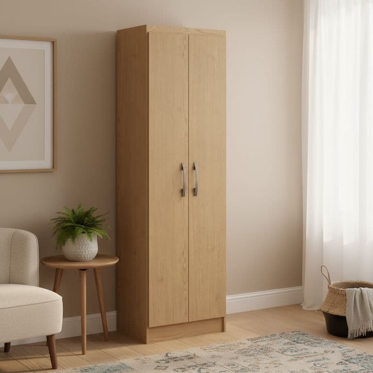 Closet Queen 2 Puerta(s) 5 Repisa(s) 55x173x33,5 cm Cafe