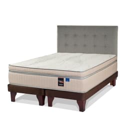 Cama Europea Maximo Cobre 2 Plazas 150X200 Cm + Respaldo Design Gris