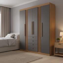 Closet 4 Puerta(s) 4 Cajon(es) 6 Repisa(s) 191x219x46.3 cm Gris