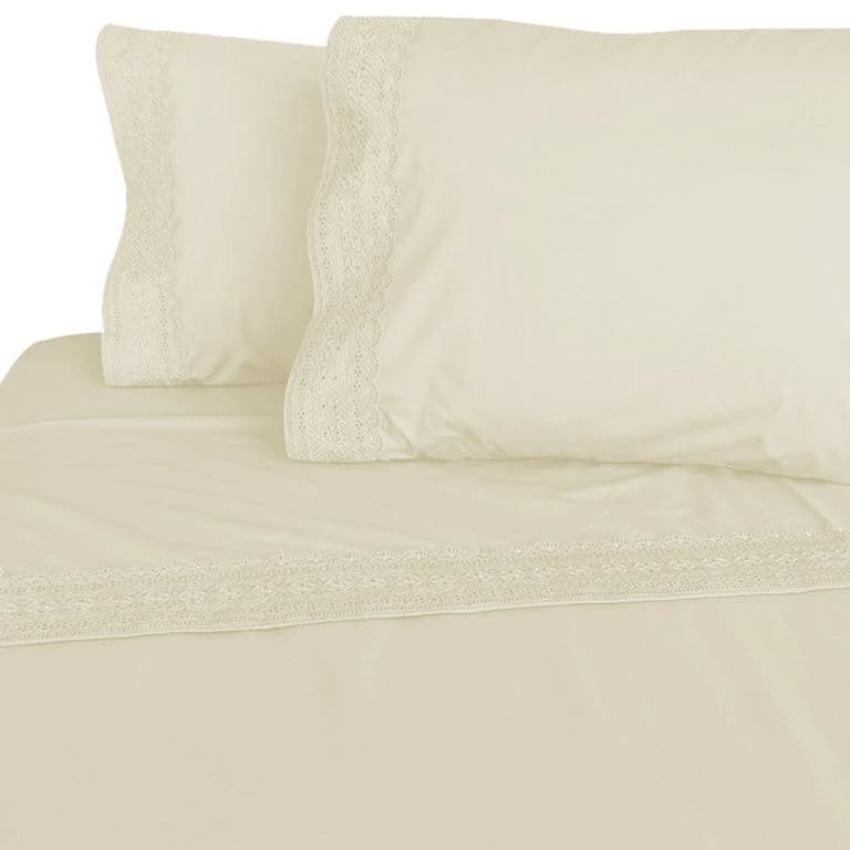 Sabana Broderie 1 plaza 180 Hilos Ivory