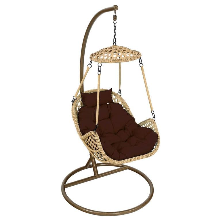 Silla Colgante Nipona Caramelo Cojin Cafe