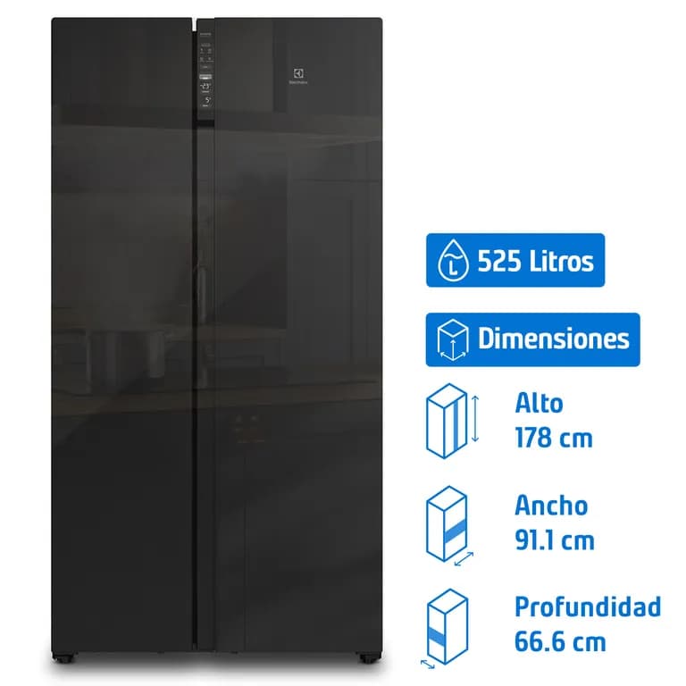 Refrigerador 2 Puertas Side by Side No Frost 525 Litros Negro ES5GB