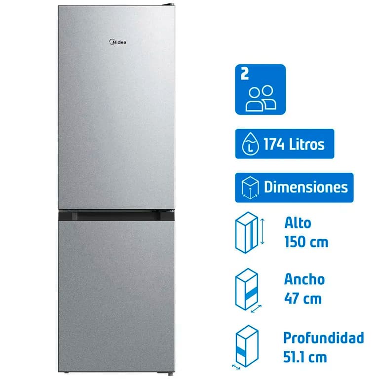 Refrigerador Bottom Freezer Frio Directo 174 Litros Inox MDRB241FGE50M