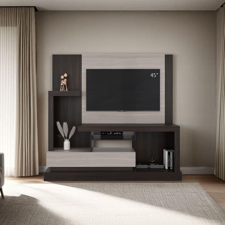 Estante TV 55 " Alcaceres Nogal y miel 180x172.2x41.5 cm