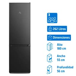 Refrigerador Bottom Freezer Frio Directo 262 Litros Negro MED270B