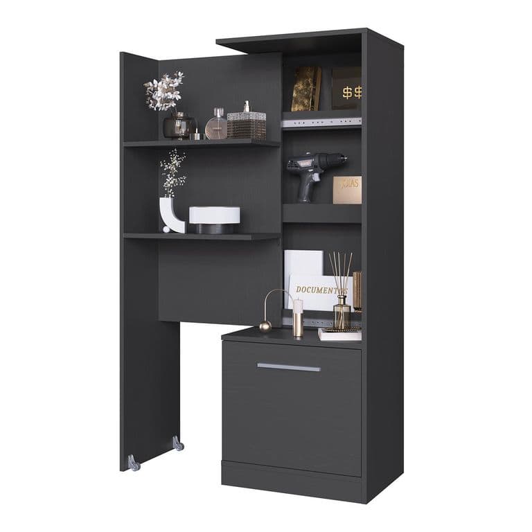 Estante Multiuso Extensible MDP 3 Nivel(es) 36.8x138x49.2 cm Gris