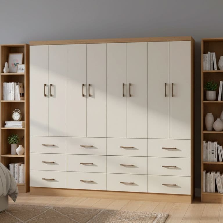 Closet 8 Puerta(s) 12 Cajon(es) 199.6x180x40 cm Roble