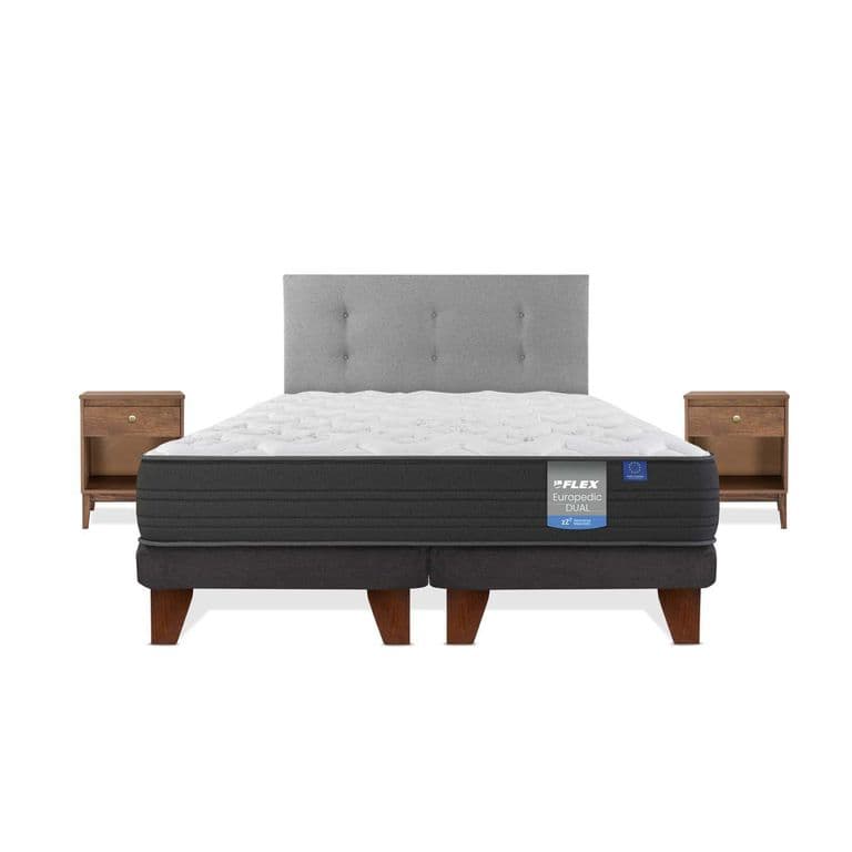 Cama Europea 2 plazas Europea Europdic Dual Gris
