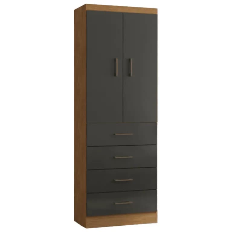 Closet 2 Puerta(s) 4 Cajon(es) 1 Repisa(s) 62x182x40 cm Negro