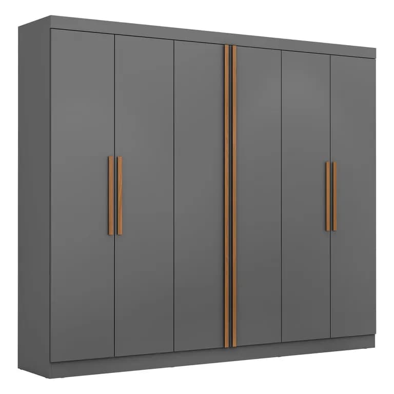 Closet 6 Puerta(s) 4 Cajon(es) 9 Repisa(s) 265x225x52 cm Gris
