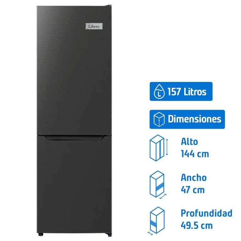 Refrigerador Bottom Freezer Frio Directo 157 Litros Negro LRB-180DFN