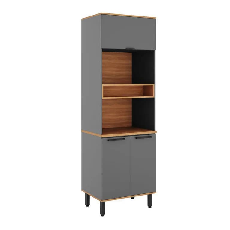 Mueble despensero de cocina castana 3p canela-ceniza