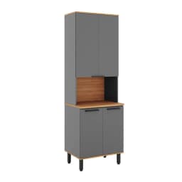 Mueble despensero de cocina castana 4p canela-ceniza