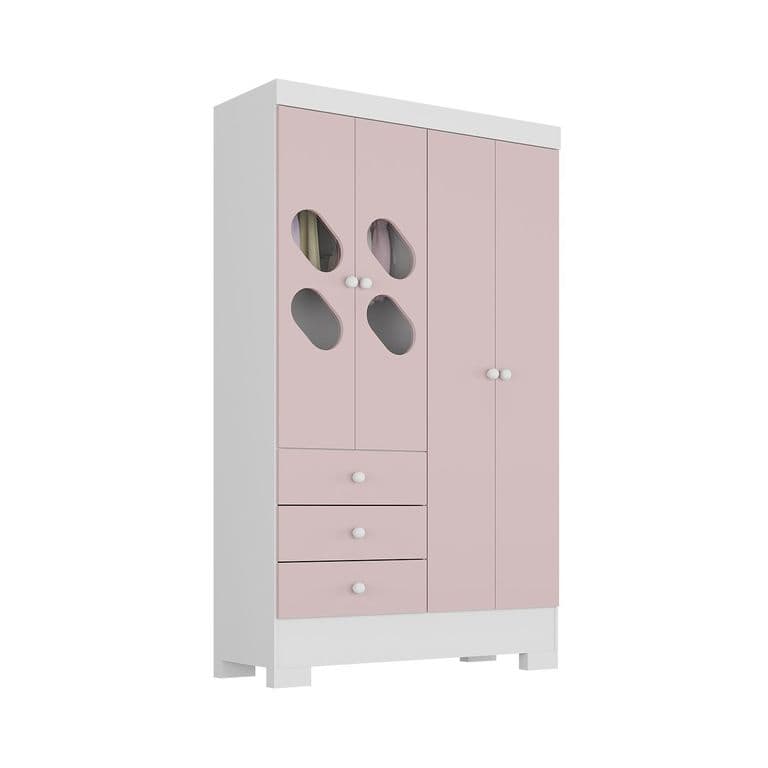 Closet 4 Puerta(s) 3 Cajon(es) 3 Repisa(s) 108.4x180x40 cm Rosado