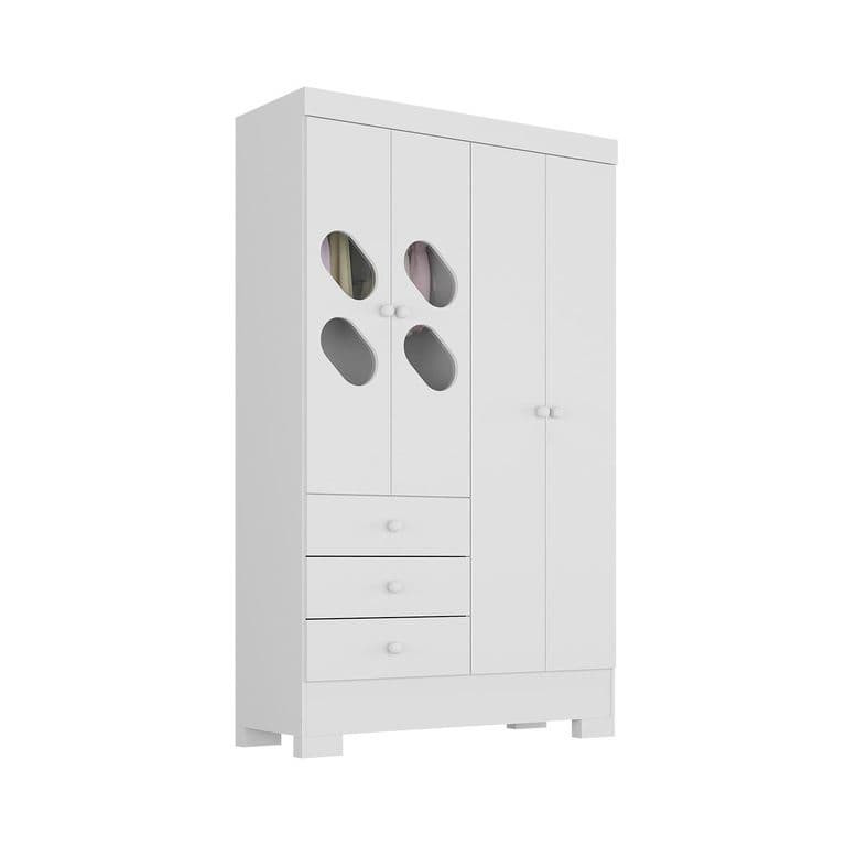 Closet 4 Puerta(s) 3 Cajon(es) 3 Repisa(s) 108.4x180x40 cm Blanco